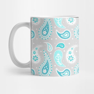 Aqua grey paisley Mug